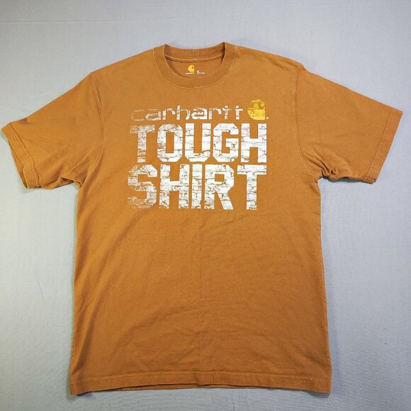 Carhartt Tough Shirt short sleeve T-shirt men's size M desert brown with graphic - Picture 1 of 7